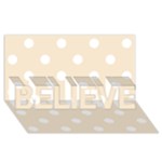 Polka Dots - White on Champagne Orange BELIEVE 3D Greeting Card (8x4)