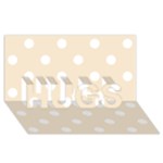 Polka Dots - White on Champagne Orange HUGS 3D Greeting Card (8x4)