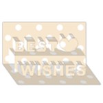 Polka Dots - White on Champagne Orange Best Wish 3D Greeting Card (8x4)