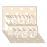 Polka Dots - White on Champagne Orange THANK YOU 3D Greeting Card (7x5)