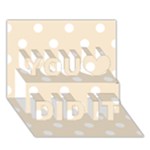 Polka Dots - White on Champagne Orange You Did It 3D Greeting Card (7x5)