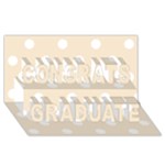 Polka Dots - White on Champagne Orange Congrats Graduate 3D Greeting Card (8x4)