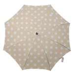 Polka Dots - White on Champagne Orange Hook Handle Umbrella (Small)