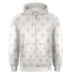 Polka Dots - Champagne Orange on White Men s Zipper Hoodie