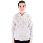 Polka Dots - Champagne Orange on White Women s Zipper Hoodie