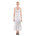 Polka Dots - Champagne Orange on White Full Print Maxi Dress