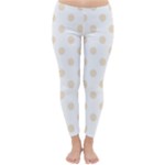 Polka Dots - Champagne Orange on White Winter Leggings