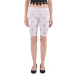 Polka Dots - Champagne Orange on White Yoga Cropped Leggings