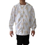 Polka Dots - Champagne Orange on White Hooded Wind Breaker (Kids)