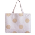 Polka Dots - Champagne Orange on White Zipper Mini Tote Bag
