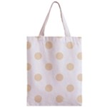 Polka Dots - Champagne Orange on White Zipper Classic Tote Bag