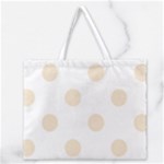 Polka Dots - Champagne Orange on White Zipper Large Tote Bag