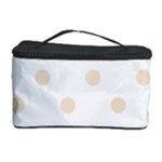 Polka Dots - Champagne Orange on White Cosmetic Storage Case