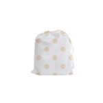 Polka Dots - Champagne Orange on White Drawstring Pouch (XS)