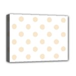 Polka Dots - Champagne Orange on White Deluxe Canvas 16  x 12  (Stretched)