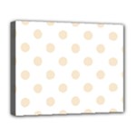 Polka Dots - Champagne Orange on White Deluxe Canvas 20  x 16  (Stretched)