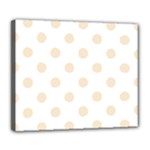 Polka Dots - Champagne Orange on White Deluxe Canvas 24  x 20  (Stretched)