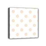 Polka Dots - Champagne Orange on White Mini Canvas 4  x 4  (Stretched)