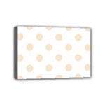 Polka Dots - Champagne Orange on White Mini Canvas 6  x 4  (Stretched)