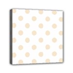 Polka Dots - Champagne Orange on White Mini Canvas 6  x 6  (Stretched)