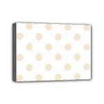 Polka Dots - Champagne Orange on White Mini Canvas 7  x 5  (Stretched)
