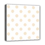 Polka Dots - Champagne Orange on White Mini Canvas 8  x 8  (Stretched)