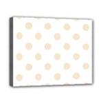 Polka Dots - Champagne Orange on White Canvas 10  x 8  (Stretched)