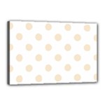 Polka Dots - Champagne Orange on White Canvas 18  x 12  (Stretched)