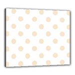 Polka Dots - Champagne Orange on White Canvas 24  x 20  (Stretched)