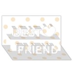 Polka Dots - Champagne Orange on White Best Friends 3D Greeting Card (8x4)