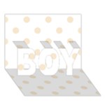 Polka Dots - Champagne Orange on White BOY 3D Greeting Card (7x5)