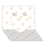 Polka Dots - Champagne Orange on White Heart 3D Greeting Card (7x5)