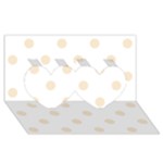 Polka Dots - Champagne Orange on White Twin Hearts 3D Greeting Card (8x4)