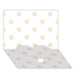 Polka Dots - Champagne Orange on White Heart Bottom 3D Greeting Card (7x5)