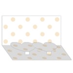 Polka Dots - Champagne Orange on White Twin Heart Bottom 3D Greeting Card (8x4)