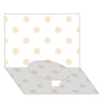 Polka Dots - Champagne Orange on White Circle Bottom 3D Greeting Card (7x5)
