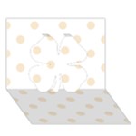 Polka Dots - Champagne Orange on White Clover 3D Greeting Card (7x5)