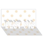 Polka Dots - Champagne Orange on White BEST SIS 3D Greeting Card (8x4)