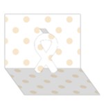 Polka Dots - Champagne Orange on White Ribbon 3D Greeting Card (7x5)