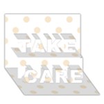Polka Dots - Champagne Orange on White TAKE CARE 3D Greeting Card (7x5)