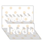 Polka Dots - Champagne Orange on White You Rock 3D Greeting Card (7x5)