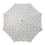 Polka Dots - Champagne Orange on White Golf Umbrella