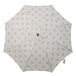 Polka Dots - Champagne Orange on White Hook Handle Umbrella (Medium)