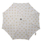 Polka Dots - Champagne Orange on White Hook Handle Umbrella (Large)