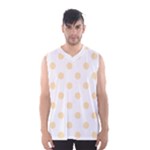 Polka Dots - Peach Orange on White Men s Basketball Tank Top