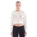 Polka Dots - Peach Orange on White Women s Cropped Sweatshirt