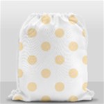 Polka Dots - Peach Orange on White Drawstring Bag (Small)