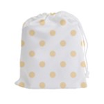 Polka Dots - Peach Orange on White Drawstring Pouch (XXl)