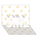 Polka Dots - Peach Orange on White GIRL 3D Greeting Card (7x5)