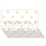 Polka Dots - Peach Orange on White BEST BRO 3D Greeting Card (8x4)